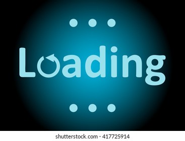 Inscription loading blue