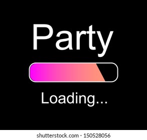 inscription "loading party" vector concept illustration background 