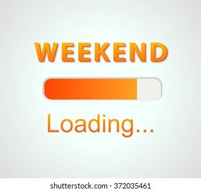 inscription "loading Weekend" concept illustration background