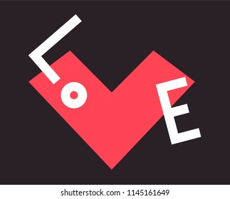 inscription love in the style of Suprematism