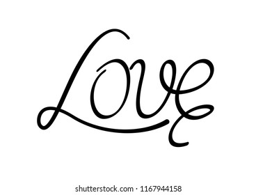 inscription love, typography design