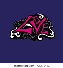 Inscription, love, vector.