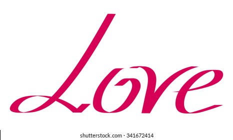 Inscription love words, vector