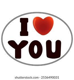 inscription I love you sticker