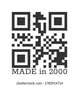 inscription was Made in 2000 for clothing, textiles and greetings. Vector illustration isolated on a white background.
