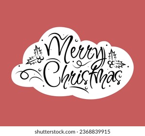 The inscription Merry Christmas lettering