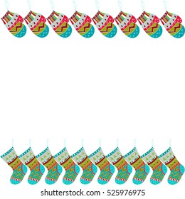 inscription Merry Christmas my friends, Christmas candy,  Christmas mitten