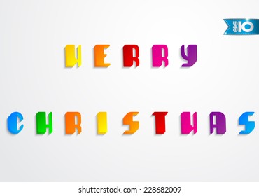The inscription Merry Christmas volumetric colored letters