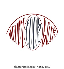 inscription never look back in the form of eye