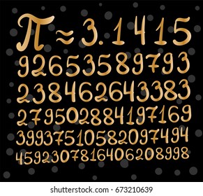 Inscription number pi, print, pattern