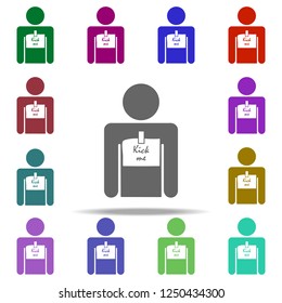 inscription on man hit me icon. Elements of Day of jokes in multi color style icons. Simple icon for websites, web design, mobile app, info graphics
