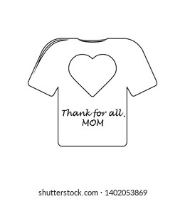 inscription on mother day tshirt icon. Element of Mother day for mobile concept and web apps icon. Outline, thin line icon for website design and development, app development