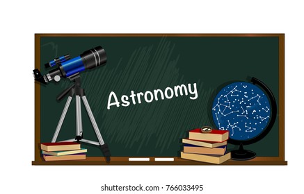 the inscription on the school board. a lesson in astronomy. devices for teaching astronomy
