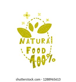 
inscription one hundred percent natural food