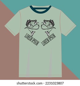 Inscription perch fishing rod and lure isolated vector illustration.