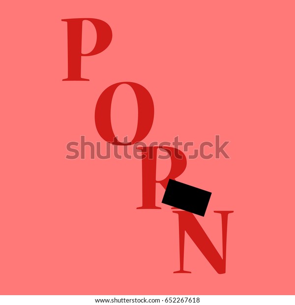 Black Porn Illustrations - Inscription Porn Black Rectangle On Pink Stock Vector ...