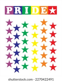 The inscription Pride. Vector lgbt pattern for t-shirt made for euro pride parade with pride elements. LGBT symbol in rainbow colors.