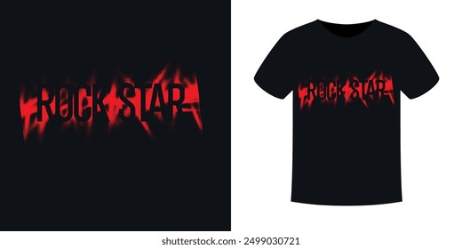 The inscription is a rock star. The pattern on the clothes. Print on the T-shirt. Modern fashion illustration. A vector graphic image. A template for placing an illustration on clothes.