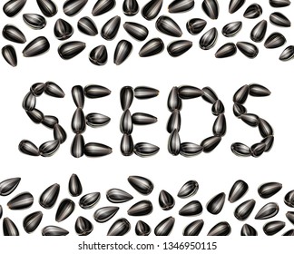 inscription SEEDS, composed of sunflower seeds