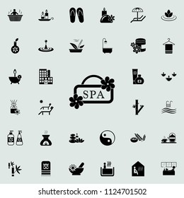 inscription Spa icon. Detailed set of SPA icons. Premium quality graphic design sign. One of the collection icons for websites, web design, mobile app on colored background