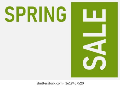 Inscription Spring sale in white and green tones.