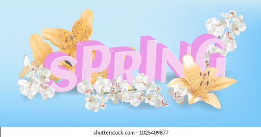 Inscription Spring Time on background