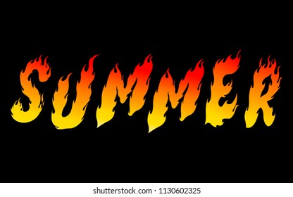 inscription summer on a black background vector art