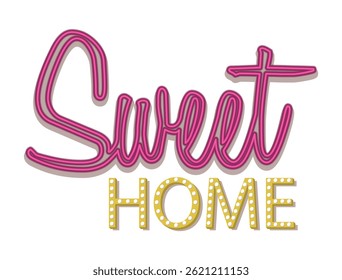 inscription Sweet home isolated on white background. Vector illustration inscription.