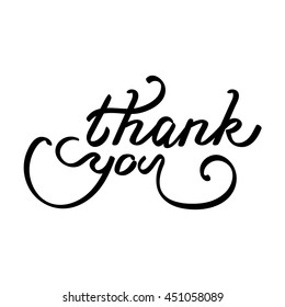 Inscription - Thank you. Hand drawn lettering. Vector, illustration. Modern calligraphy.