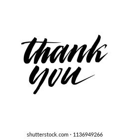 The inscription thank you. Handwritten Lettering.