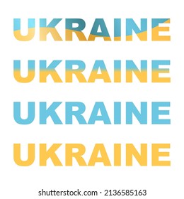 The Inscription "Ukraine" in the Colors of the Ukrainian Flag
