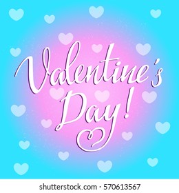 Inscription Valentine's Day pink, vector