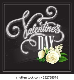 Inscription Valentine's Day Vector illustration