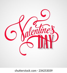 Inscription Valentine's Day Vector illustration