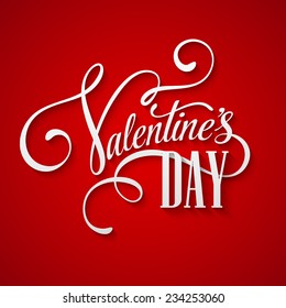 Inscription Valentine's Day Vector illustration