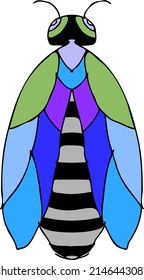 
técnica de vidrio manchado de insecto 2, ilustración vectorial