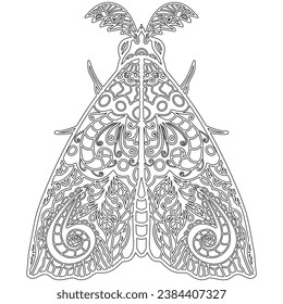 Insekt 7, handgezeichnet, Schmetterling einzeln auf weißem Hintergrund. Färbung Seite 286.