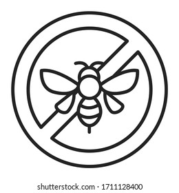 Insect allergy black line icon. Beetle bite reaction. Isolated vector element. Outline pictogram for web page, mobile app, promo.