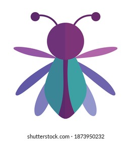 insect animal cartoon drawing flat icon design vector illustration