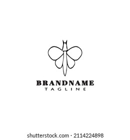 insect animal logo cartoon icon design template black modern cute vector illustration