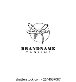 insect animal logo cartoon icon design flat black modern isolated vector illustration