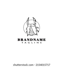 insect animal logo cartoon icon design template flat modern isolated vector illustration