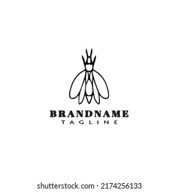 insect animal logo cartoon icon design template black modern isolated cute illustration