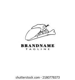 insect animal logo cartoon icon design template black modern isolated flat illustration