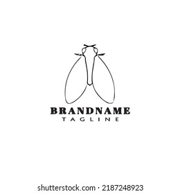 insect animal logo cartoon icon design simple black modern isolated vector illustration