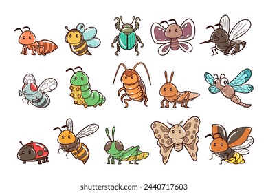 Insectos animales elemento ilustración vectorial