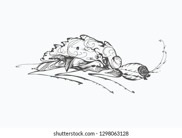 Insect ant. Hand-drawn abstract graphic vector illustration.