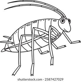 Insect Aphid Animal Isolated Coloring Page 