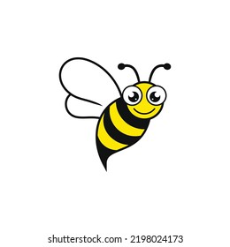 insect apis vector of cute bees mascot Icon Honey bee hive clip art, isolated on white background.