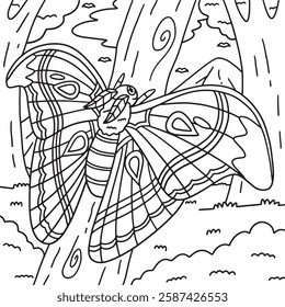 Insect Atlas Moth Animal Coloring Page for Kids